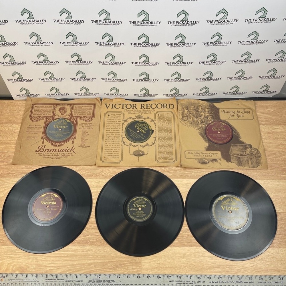 Lot of 6 Vtg Victor Victrola 78 RPM Shellac Records 10 Inch Early 1900s Mixed
